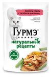 Корм влажный для кошек Гурмэ Натуральные рецепты с лососем и фасолью