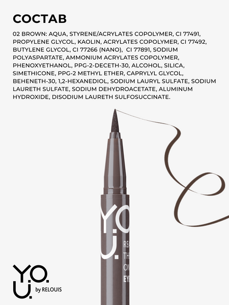 RELOUIS Y.O.U. Подводка-фломастер для глаз Really The One №2 Brown (коричневый), 5,5 мл