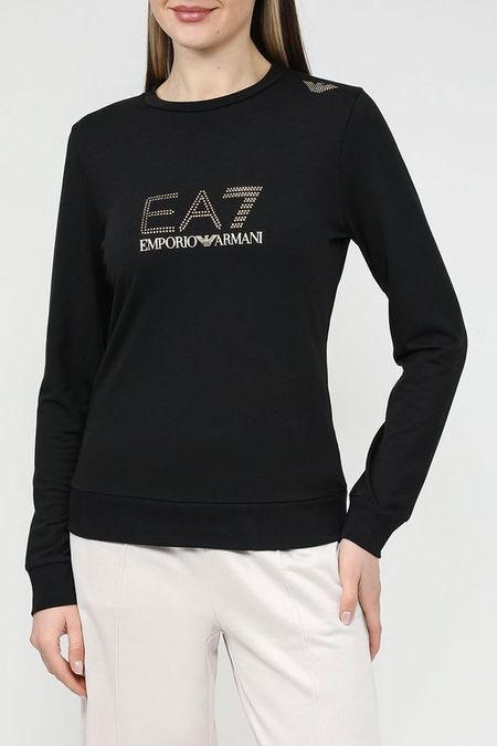 Свитшот хлопковый с логотипом Ea7 4357₽