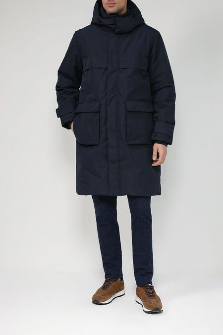 Пуховик удлиненного кроя с карманами и капюшоном DMolina 5767₽