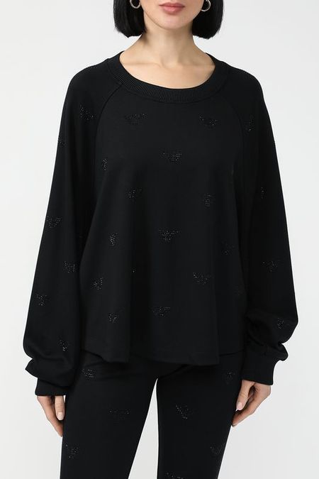 Свитшот с пышными рукавами и декором из страз EMPORIO ARMANI 10612₽