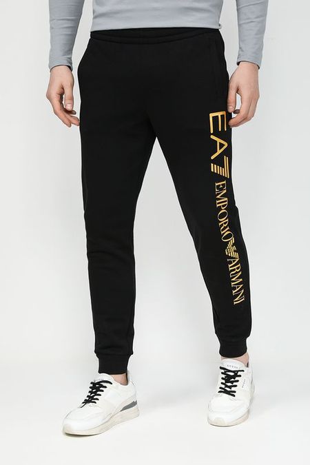 Джоггеры хлопковые на эластичном поясе с логотипом Ea7 4942₽