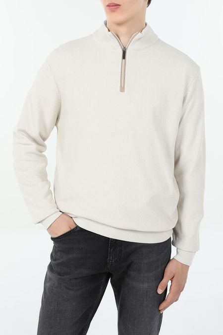 Пуловер хлопковый с воротником на молнии Bugatti 4912₽