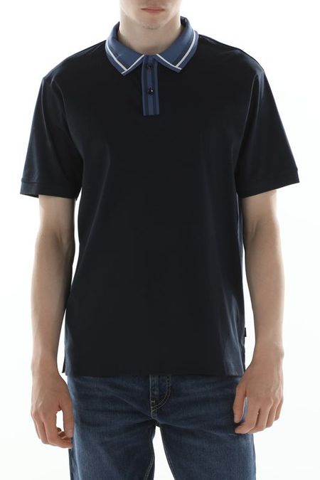 Поло хлопковое с контрастными деталями BOSS 3367₽