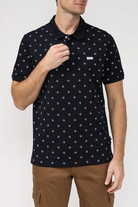 Хлопковое поло с принтом Guess 2377₽