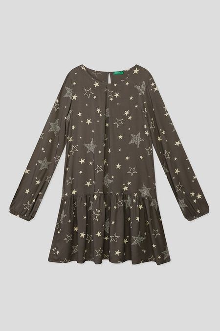 Платье из вискозы с принтом Benetton 735₽