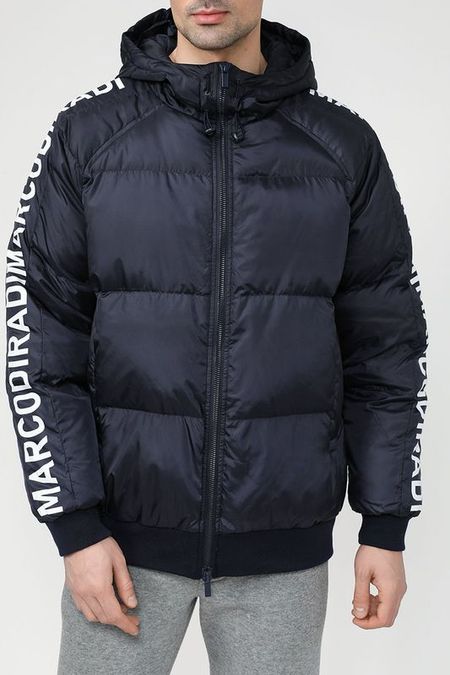 Пуховик утепленный с капюшоном и принтом на рукавах MARCO DI RADI 4942₽
