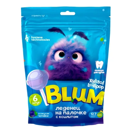 Леденцы PESITRO Xylitol Lollipop Черника Blum 6 шт 500₽