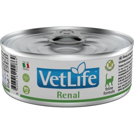 Farmina Vet Life Natural Diet Cat Renal влажный корм для кошек с курицей паштет в консервах - 85 г х 12 шт 2544₽