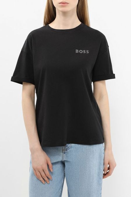 Футболка хлопковая с логотипом BOSS 5505₽