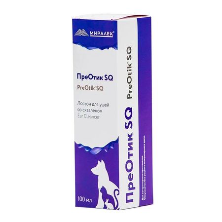 Миралек Лосьон для собак и кошек для ушей ПреОтик SQ - 100 мл 910₽