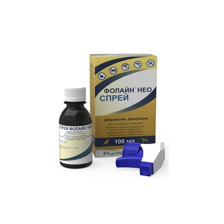 Pharmbiomed Фолайн Нео противопаразитарный спрей для собак - 100 мл 237₽