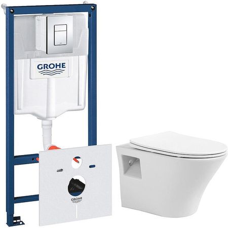 Комплект унитаза Avimano Promotion 1000080 с инсталляцией Grohe Rapid SL 38775001 с сиденьем Микролифт и клавишей смыва цвет Хром 30613₽