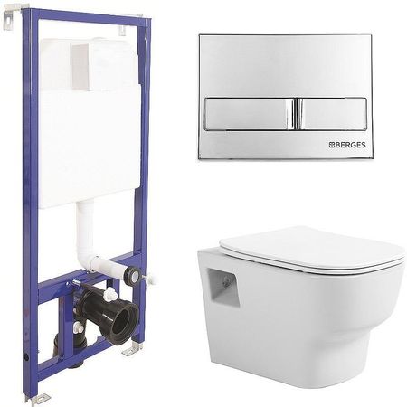 Комплект унитаза Avimano Tradition 1000090 с инсталляцией Berges Novum L3 040213 с сиденьем Микролифт и клавишей смыва цвет Хром 20859₽