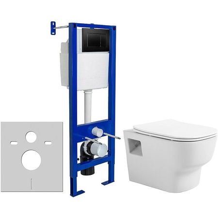 Комплект унитаза Avimano Tradition 1000090 с инсталляцией Berges Atom 410 040332 с сиденьем Микролифт и Черной матовой клавишей смыва 18805₽