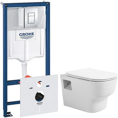 Комплект унитаза Avimano Tradition 1000090 с инсталляцией Grohe Rapid SL 38775001 с сиденьем Микролифт и клавишей смыва цвет Хром 30613₽