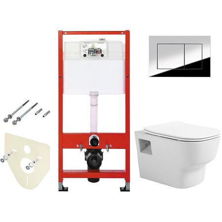 Комплект унитаза Avimano Tradition 1000090 с инсталляцией Tece Profil 9400412 с сиденьем Микролифт и клавишей смыва Хром глянцевый 29988₽