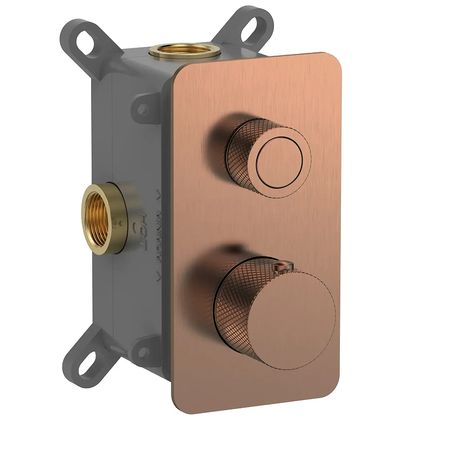 Смеситель для душа AQUAme AQM8810BC с термостатом цвет Шлифованная медь 43000₽