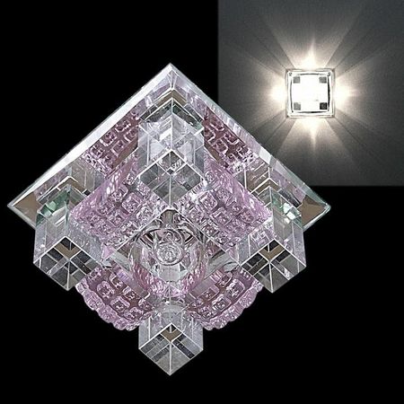 Встраиваемый светильник Sneha 1029/A G9 PK цвет плафона/подвески Прозрачный, Розовый, цвет арматуры Хром