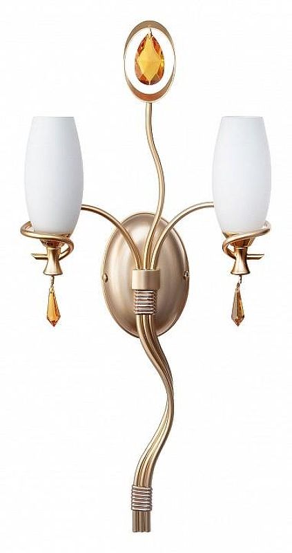 Бра Doge Luce 6437 6437/A2.32 цвет плафона/подвески Белый, Янтарный, цвет арматуры Золото