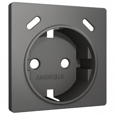 Накладка для розетки с заземлением и со шторками и 2хUSB type С Ambrella Volt ALFA AP6605 цвет Антрацит 230₽