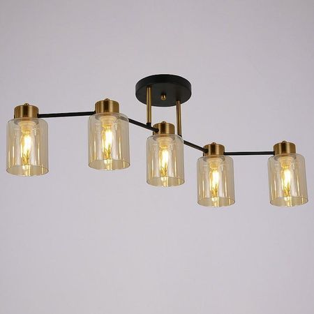 Светильник на штанге ILLUMICO Qui IL6111-5COU-79 BK GD Qui цвет плафона/подвески Тонированный, цвет арматуры Золото, Черный