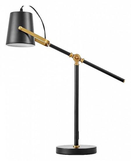 Настольная лампа офисная LUMINA DECO FELA LDT 7733-1 BKMD цвет плафонаподвески Черный цвет арматуры Латунь Черный 6350₽