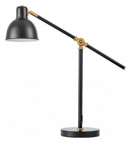 Настольная лампа офисная LUMINA DECO ZULA LDT 7736-1 BKMD цвет плафонаподвески Черный цвет арматуры Латунь Черный 8580₽