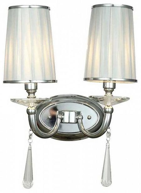 Бра LUMINA DECO Fabione LDW 1200-2W CHR цвет плафонаподвески Белый Прозрачный цвет арматуры Хром 5250₽