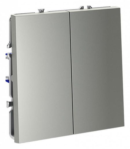 Выключатель двухклавишный без рамки Voltum S70 VLS020605 цвет Сталь 1000₽