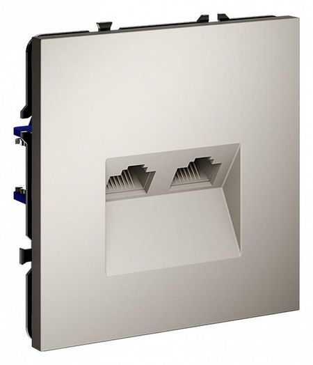 Розетка двойная Ethernet RJ-45 без рамки Voltum S70 VLS060203 цвет Серый