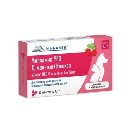 Миралек Милоджик Уро для собак и крупных кошек - 30 табл 610₽
