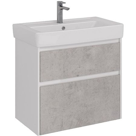 Тумба под раковину Lemark Combi 80 LM03C80T-Beton подвесная Бетон Белый глянец 13095₽
