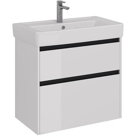 Тумба под раковину Lemark Combi 80 LM03C80T-black подвесная Белый глянец 20462₽