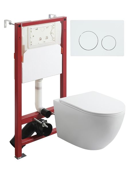 Комплект унитаза с инсталляцией Agger ATI07150APB188 с сиденьем Микролифт и Белой глянцевой клавишей смыва 33890₽