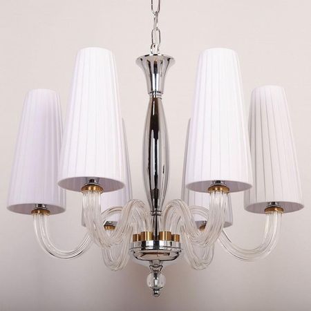 Люстра Manne Manne L.7707-6CH SHADE цвет плафона/подвески Белый, цвет арматуры Хром