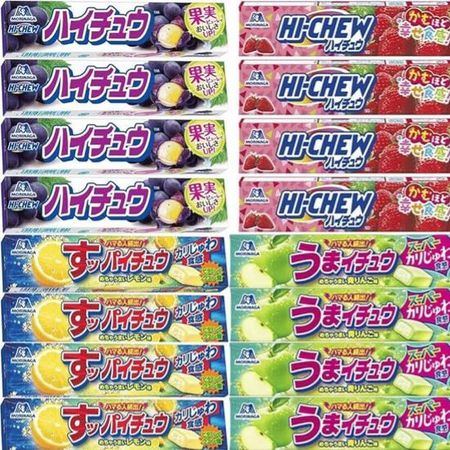 Morinaga Seika HI-CHEW (Виноград, Клубника), Саппай-Чу (Лимонный вкус), Ума-Чу (Вкус зеленого яблока)4 Типа4 Палочки