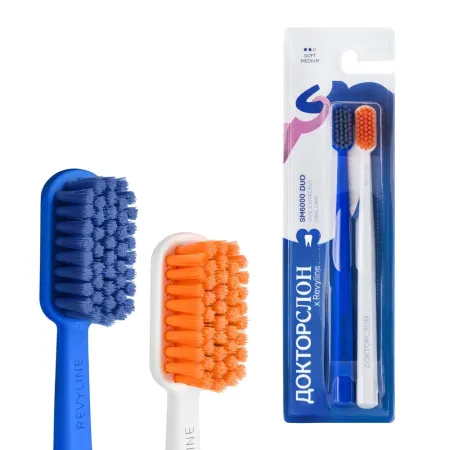 Набор зубных щеток Revyline щетки Revyline x ДокторСлон SM6000 DUO BlueWhite 590₽