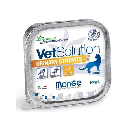Monge VetSolution Cat Urinary Struvite влажный корм для кошек при мочекаменной болезни струвитного типа в ламистерах - 100 г 3580₽