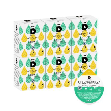 UCC Drip Pod Capsules, Honduras & Colombia, 12 servings x 6 boxes