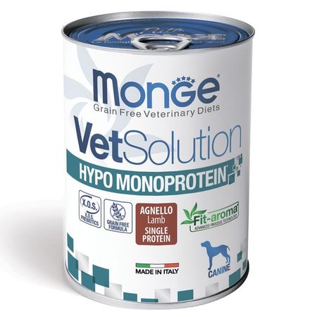 Monge VetSolution Dog Hypo Monoprotein влажный корм для собак диетический при пищевой непереносимости в консервах - 400 г 4667₽