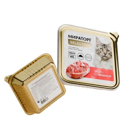 Мираторг Selection для кошек всех пород паштет с ГОВЯДИНОЙ в ламистерах - 100 г 1280₽