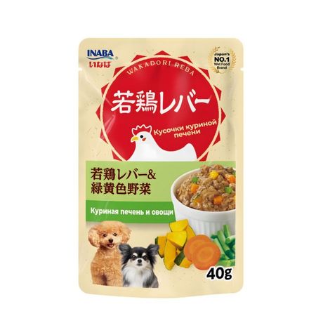 Inaba Wakadori Reba влажный корм для собак с печенью и овощами в паучах - 40 г 85₽