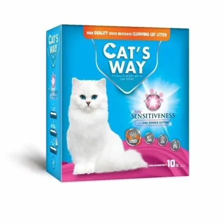 Cats way Box White Cat Litter With Babypowder наполнитель комкующийся для кошачьего туалета с ароматом детской присыпки