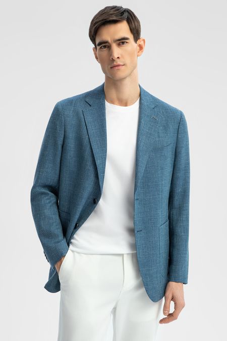 Пиджак из шерсти льна и шелка устойчивый к сминанию 19990₽