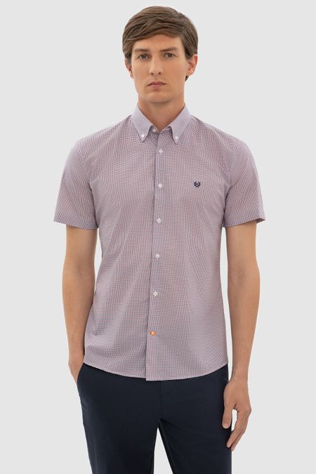 Сорочка с коротким рукавом из итальянской хлопковой ткани Monti 0₽