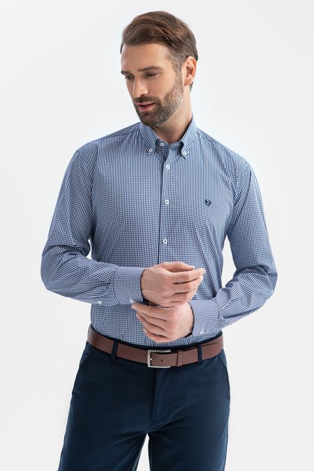 Сорочка из хлопка в клетку синий цвет 5990₽