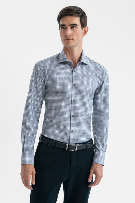 Сорочка из хлопка в клетку с технологией легкой очистки 3990₽