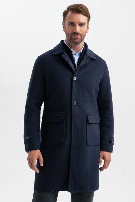 Пальто из смесовой шерсти однобортное двустороннее 0₽