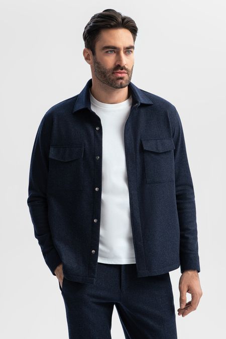 Куртка-рубашка Limited edition из итальянской шерстяной ткани Vitale Barberis 46990₽